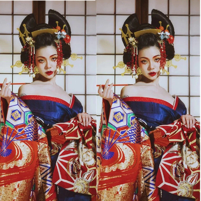 速发古装造型和服假发包影楼演出唐朝花旗后脑勺大蝴蝶形魁头发包