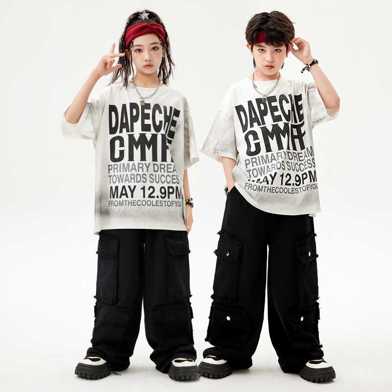 速发少儿街舞潮服嘻哈套装hiphop演出服装舞爵士走蹈孩秀表演练功