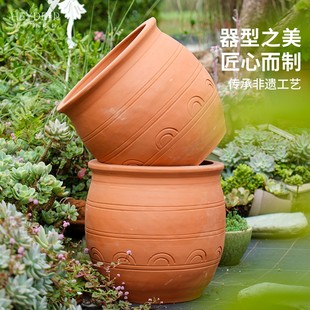 海蒂的花园桂花龙窑陶盆手工红陶盆园艺组合盆栽栽种透气疏水花盆