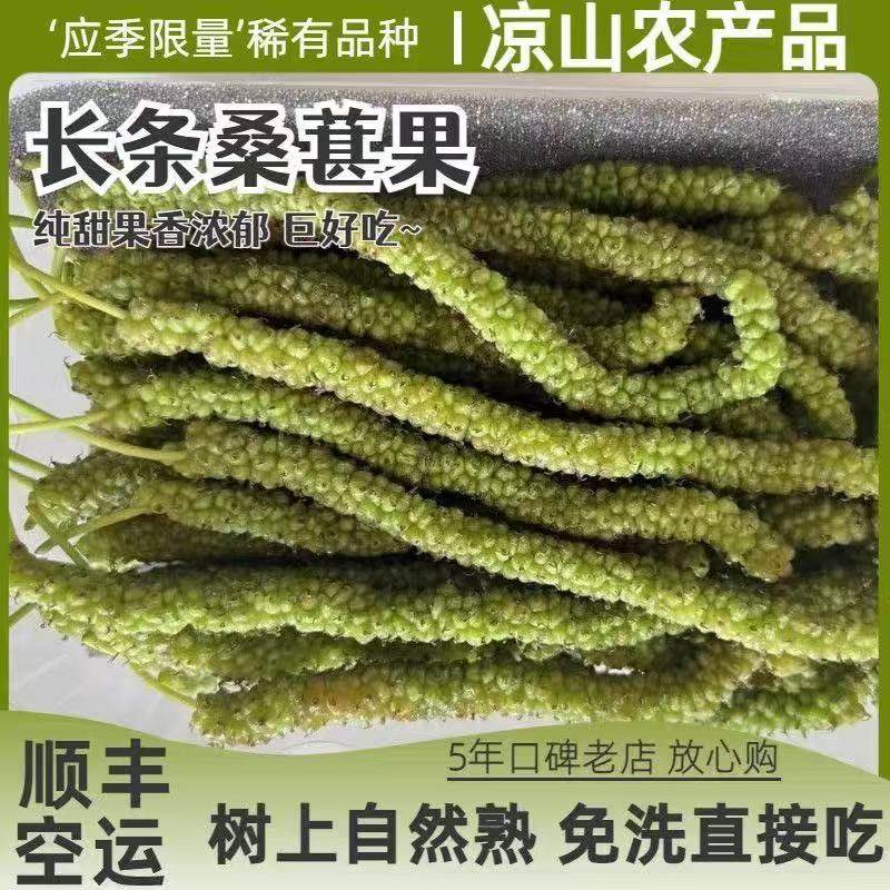【顺丰空运】四川稀有长桑葚新鲜现摘新鲜长绿桑椹长桑泡纯甜水果