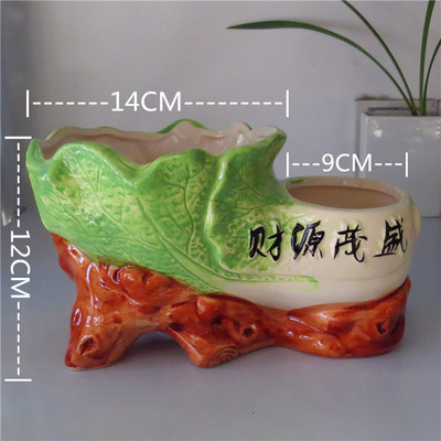 陶瓷花盆个性创意连体双筒复古双口大中小室内盆栽盆景专用盆