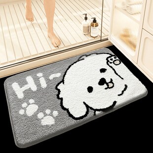 浴室地垫门口吸水速干植绒毛毯哈基米门垫化妆室脚垫洗手间防滑垫