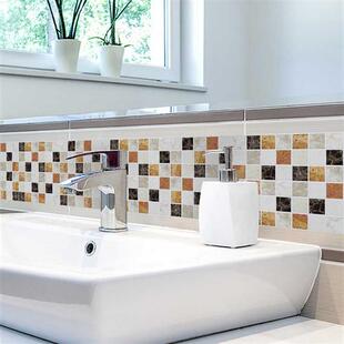 自粘马赛克腰线壁纸阳台装饰瓷砖贴纸纸厨房防油化妆室防水墙贴地