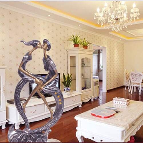 Gift Accessories Kiss Couple Lovers Statue Living Room
