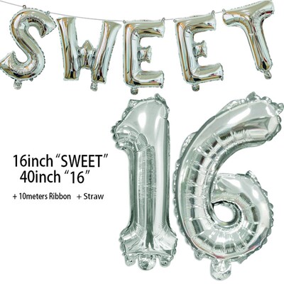 好货Sweet 16 Party Decorations Supplies Sixteen Birthday Dec