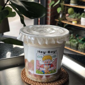 好货网红pet一次性咖啡杯胖胖杯奶茶杯冷饮500ml自制饮料杯子带盖