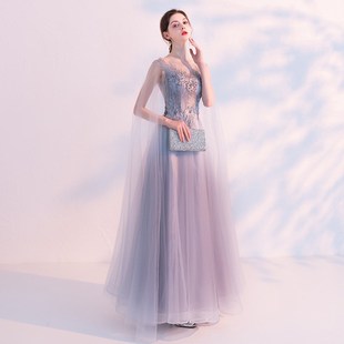 音乐生艺考礼服裙声乐女学生播音主持美声独唱钢琴长款考试表演小