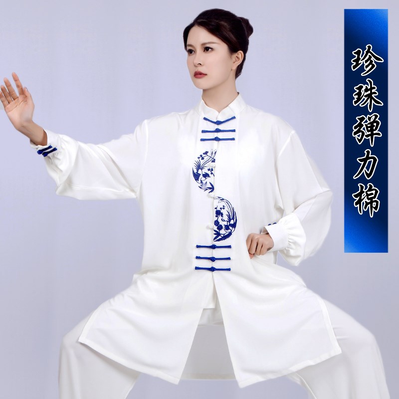 好货2025新款太极服女春夏款太极拳练功服男练功服武术服弹力棉中