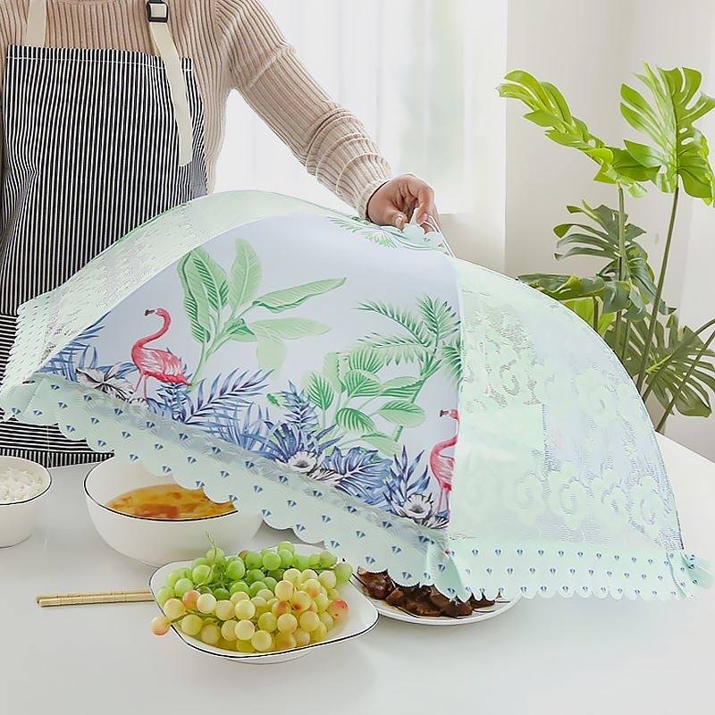 好货饭盖菜罩藤可折叠家用遮菜盖伞防飞虫饭菜盖子餐厅饭桌防尘罩