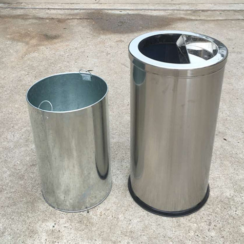 好货不锈钢垃圾桶包邮酒店大堂立式翻盖直投座地果皮S桶大号方形