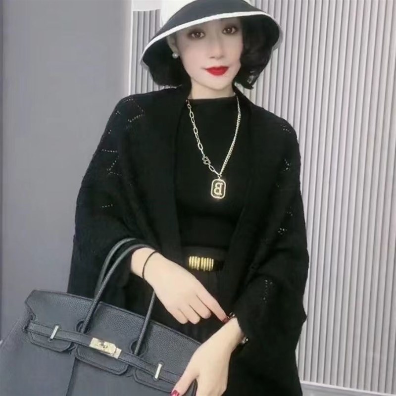 好货镂空开衫披肩春夏季新款慵懒外穿毛衣女宽松韩版秋冬搭配旗袍