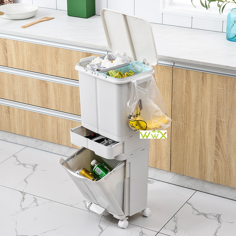 Kitchen Trash Can Recycle Bin Sorting Trash Bin Household