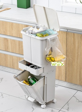 Kitchen Trash Can Recycle Bin Sorting Trash Bin Household