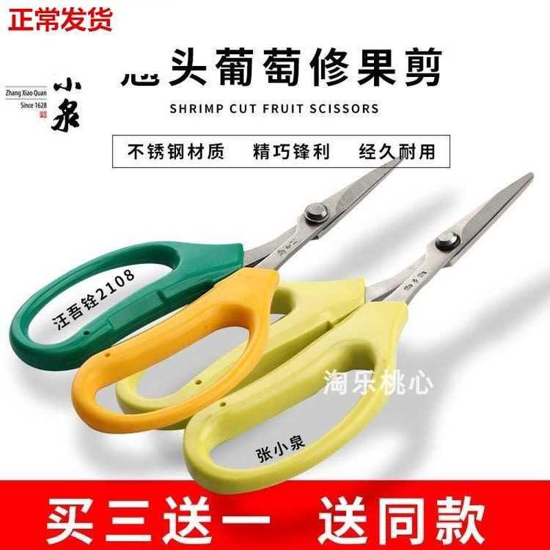 好货【买三送一】汪吾铨佐川田2108翘头葡萄剪刀不锈钢修果弯头蔬
