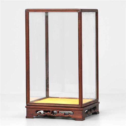 定制红酸枝木雕花玻璃罩子展示盒红木防尘罩佛像花瓶文玩宝笼底座,家居饰品,木雕,淘宝优惠券,粉丝福利购,淘宝优惠卷