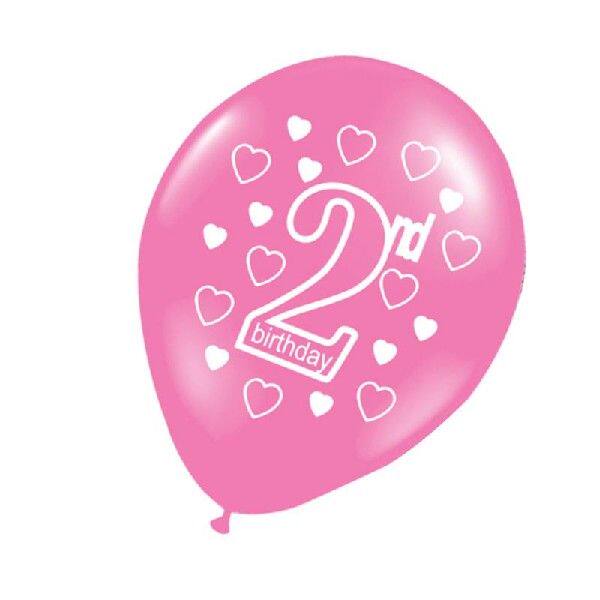 Happy 2nd Birthday Balloons 10pcs Latex Second Birthday
