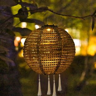 Solar Outdo Lantern 极速25cm Projection Sequin Inch Retro