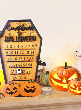 Wooden Halloween Decoration Ornaments Halloween Countdown Pu