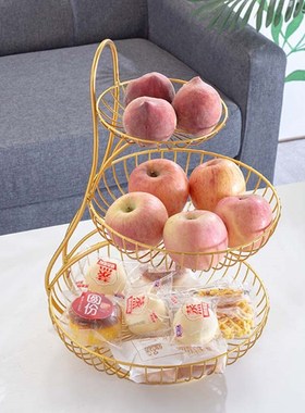 BORREY Metal Fruit Basket Stand 3 Tier Cake Plate Stand Dess