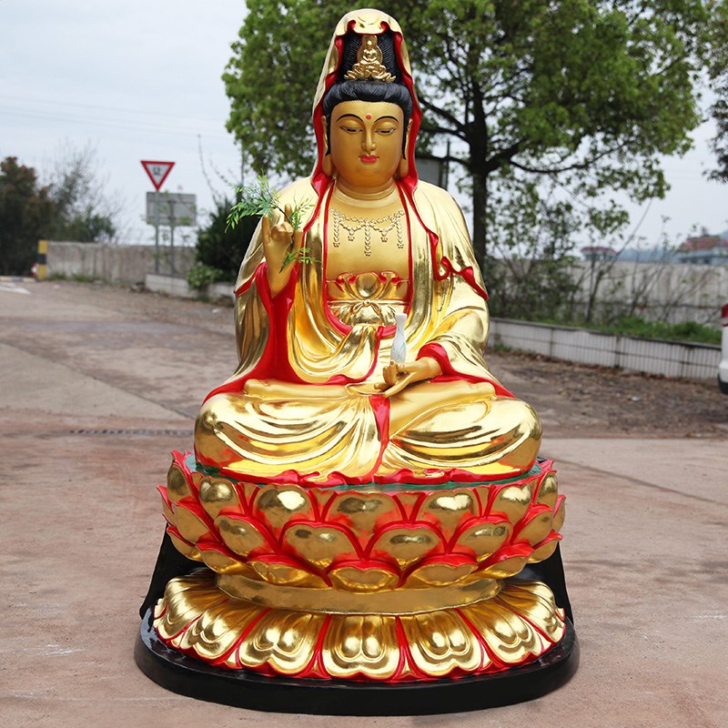 好货寺庙大佛像1米6西方三圣释迦牟尼佛祖大势至菩萨树脂观音佛像