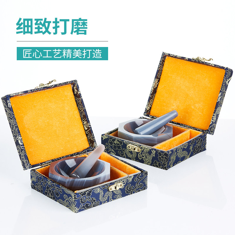好货实验室天然玛瑙研钵研磨钵乳钵研磨器优质耐磨研磨棒80 90 10