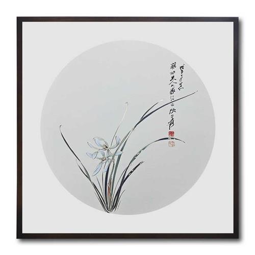 极速铜雕a画《兰花》装饰画玄关沙发卧室书房新中式禅意墙画挂画