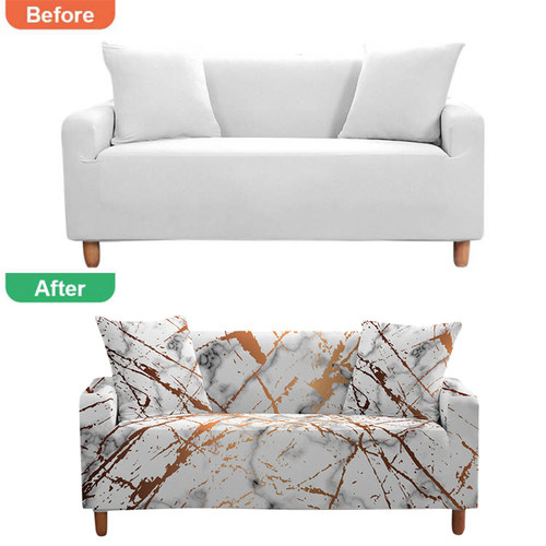 新品Marbling Print Sofa ver for Living Room Elastic X3d Prin