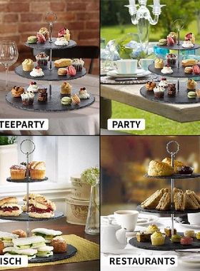极速Slate Cake Stand 3 Tier - 3 Tier Slate CaPke Stand Cupca