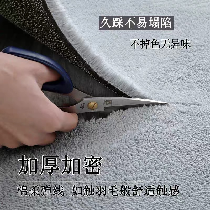 极速灰色客厅地毯茶几垫子房间卧A室床边毯加厚短毛家用毛毯地垫
