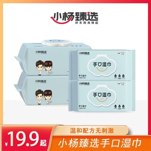 极速【小杨f臻选】80抽大包手口湿巾 整箱发货