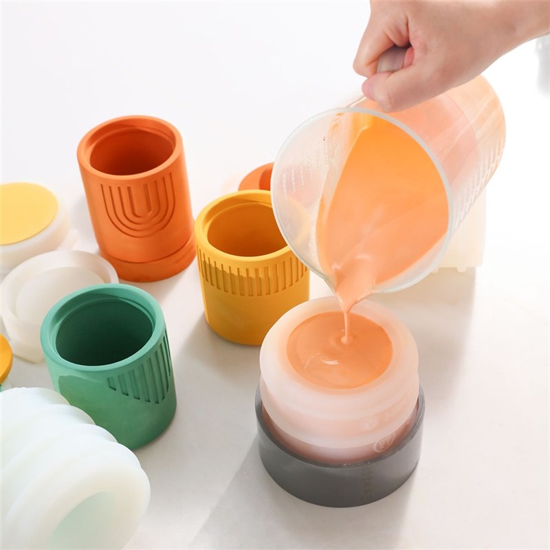 极速Cylinder hCandle Jar Cement Silicone Mold Candle Vessel