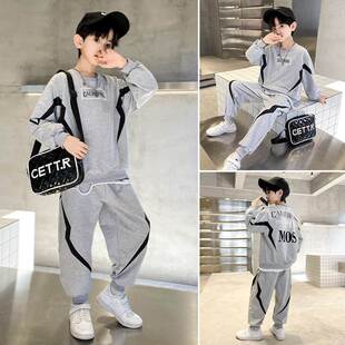 极速男童套装春秋2023春装新款儿童中大童男孩运T动服卫衣两件套