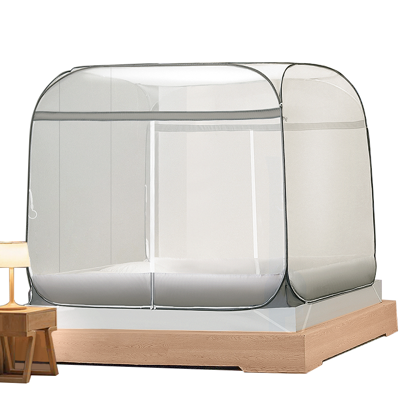 极速2021新款防摔蒙古包蚊帐家用免安装E1.5/1.8m床折叠2米床封闭