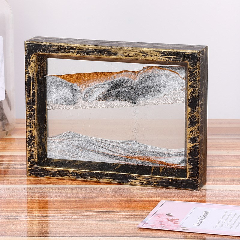 速发简约现代客厅卧室精美轻奢复古流沙画玻璃工艺品流沙画装饰品图片