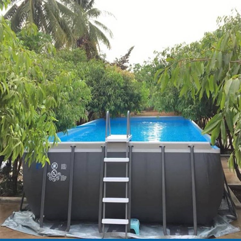 极速家庭户外家用超大童鱼池摺叠支架成人加O厚大型免充气泳池游