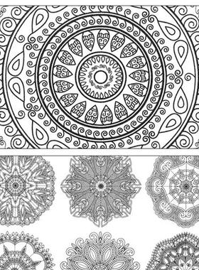 极速*24 Pages Mandala Flower DIY Coloring Book SPainting Gra