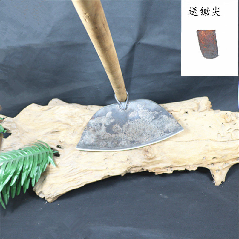 极速锄头弹c簧钢手工锻打锄头农具靶子配柄锄头翻地开垦锄锅子锄