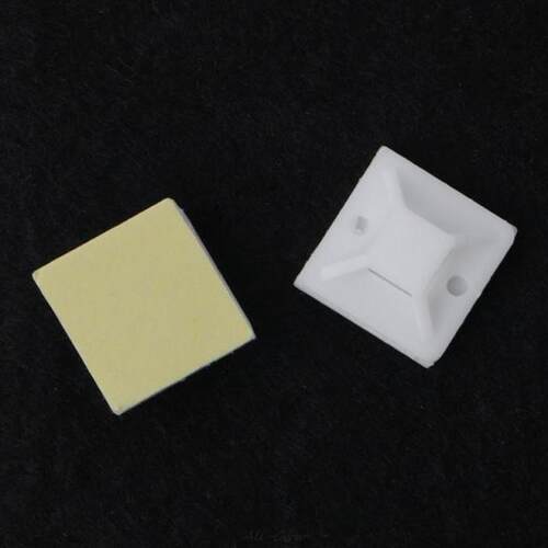 极速100bpcs 20x20mm Self Adhesive Cable Wire Zip Tie Mounts