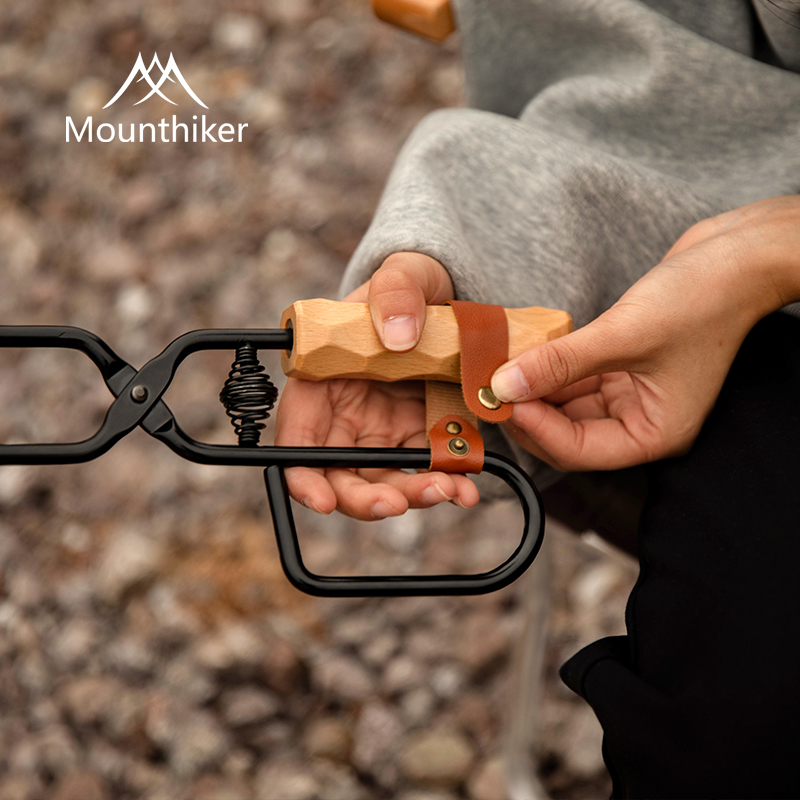 极速山之客烧火钳户外野餐烧烤焚火炉篝火钳木炭柴火夹.带弹簧自