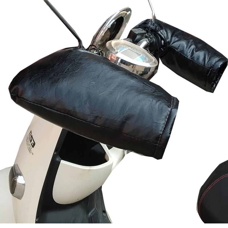 极速电动摩托车手套冬季加t厚电瓶车护把套PU护手套防水挡风保暖