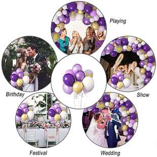 新品Lavender Purple Set Golden SequinsI Balloon Package Birt