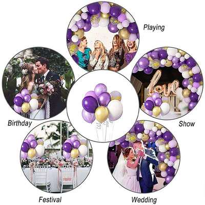 新品Lavender Purple Set Golden SequinsI Balloon Package Birt