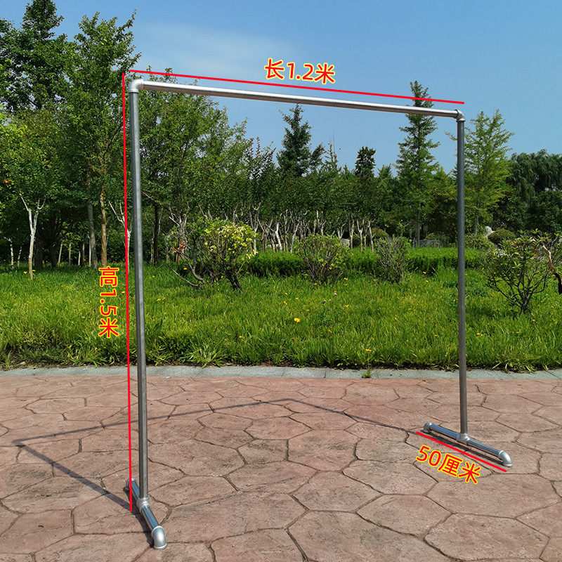 极速镀锌钢管晾衣架落地简易家用阳台卧室L挂衣架不锈钢镀锌凉挂