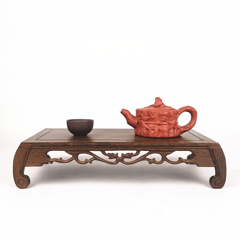 极速红木雕刻工艺品鸡翅木摆件底座实木托架长方R形奇石头花盆佛