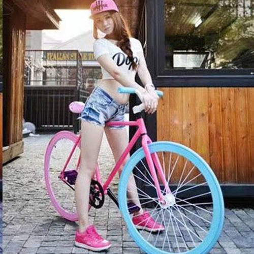 极速死飞男女荧光复古倒刹成人变速胎车K实心学生山地赛款式自行