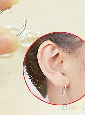 极速Wholcesale 8PCS Punk Clip On Fake Piercing Nose Lip Hoop