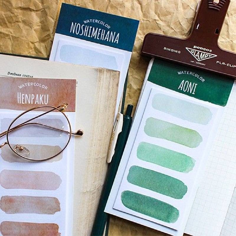 极速20Pcs/pad Stickoy Notes DIY Watercolor Emotion Note Pape