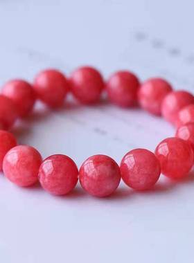 极速红纹石d手链女单圈手串绕指柔红纹玉学生情侣饰品姻缘饰品女