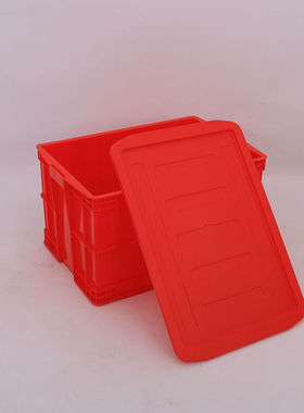 极速加厚红色周转箱575-350红颜色全熟H胶酒店用品中转收纳箱610*