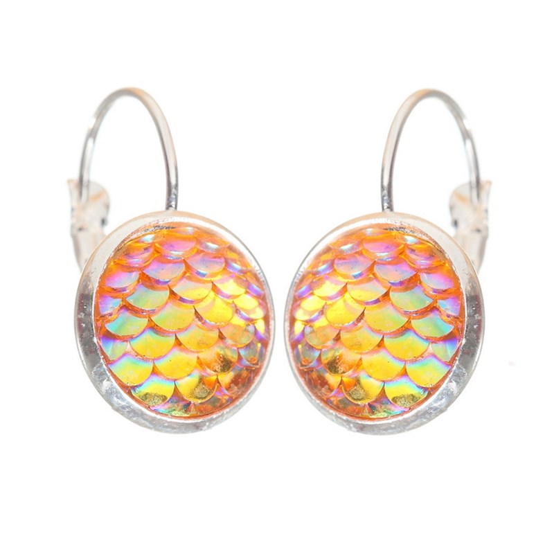 Earring accessories are colorful, shining Mermaid scales, ve